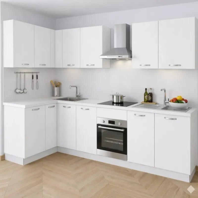 Mobile Base per Cucina senza Anta di Colore Bianco