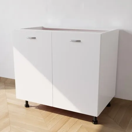 Mobile Base Lavello da Incasso compreso Ante di Colore Bianco