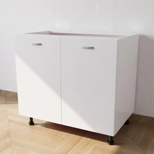 Mobile Base Lavello da Incasso compreso Ante di Colore Bianco