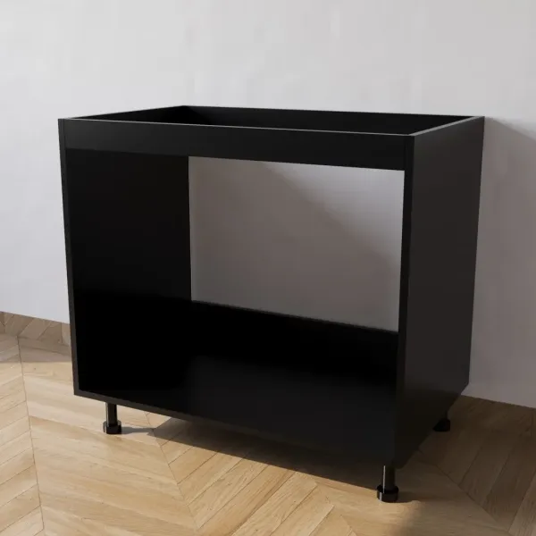Mobile Base Lavello da Incasso compreso Ante di Colore Nero