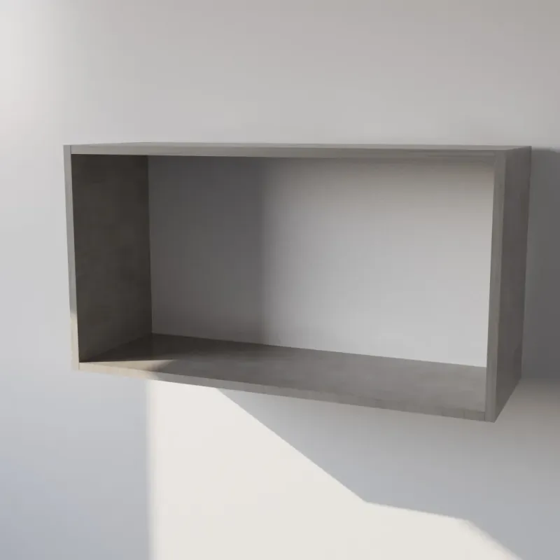 Pensile in Legno Nobilitato di Colore Cemento con Ante altezza 48 cm