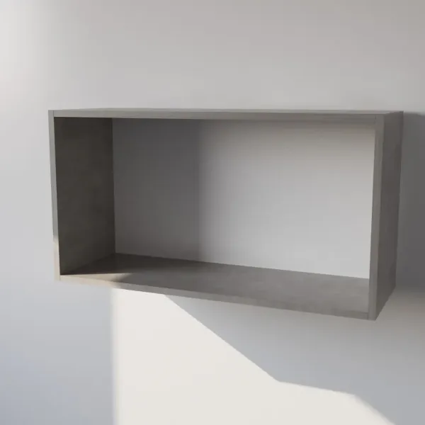 Pensile in Legno Nobilitato di Colore Cemento con Ante altezza 48 cm