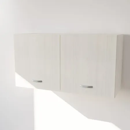 copia di Pensile in Legno Nobilitato di Colore Larice Bianco con Ante altezza 48 cm