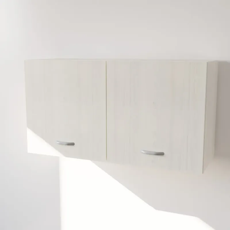 copia di Pensile in Legno Nobilitato di Colore Larice Bianco con Ante altezza 48 cm