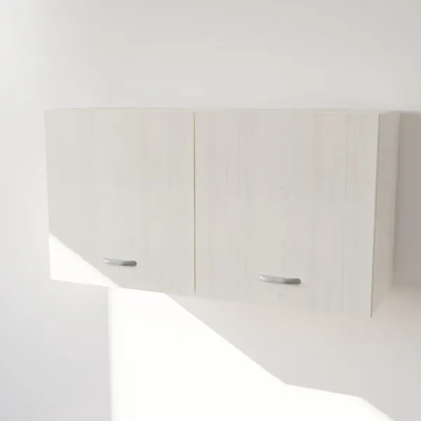 copia di Pensile in Legno Nobilitato di Colore Larice Bianco con Ante altezza 48 cm