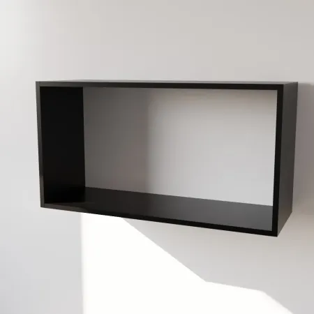 copia di copia di Pensile in Legno Nobilitato di Colore Nero con Ante altezza 48 cm 2