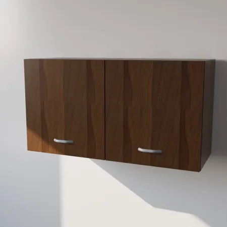 Pensile in Legno Nobilitato di Colore Noce con Ante altezza 48 cm