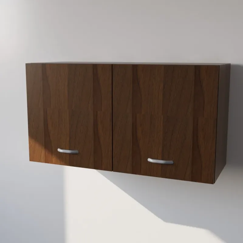 Pensile in Legno Nobilitato di Colore Noce con Ante altezza 48 cm