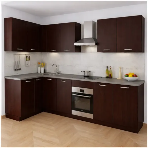 copia di Pensile in Legno Nobilitato di Colore Wenge con Ante altezza 48 cm
