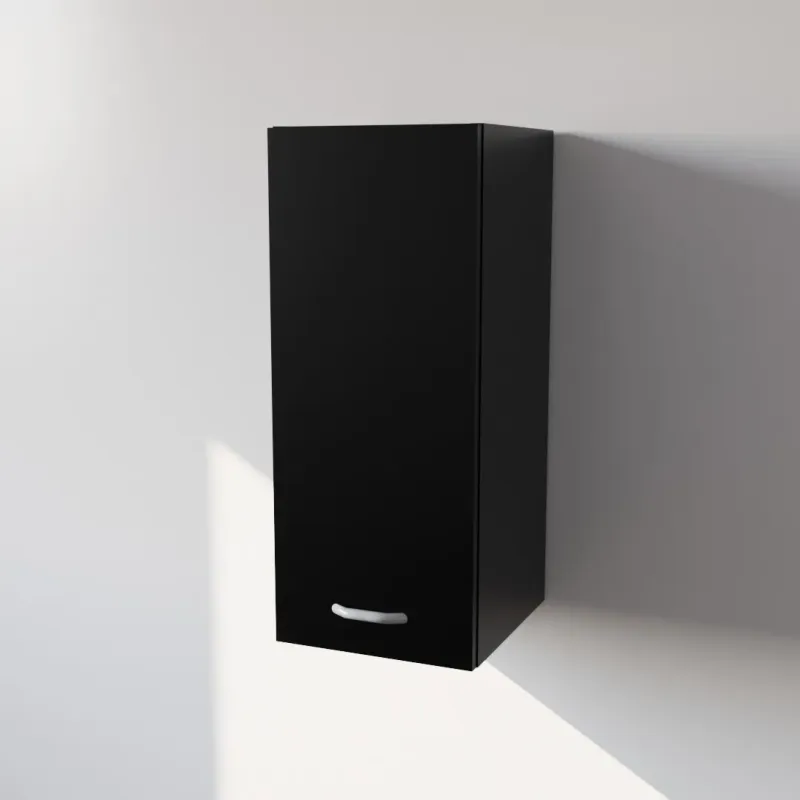 Pensile Cucina in Legno Nobilitato Nero con 1 Anta Altezza 72 cm