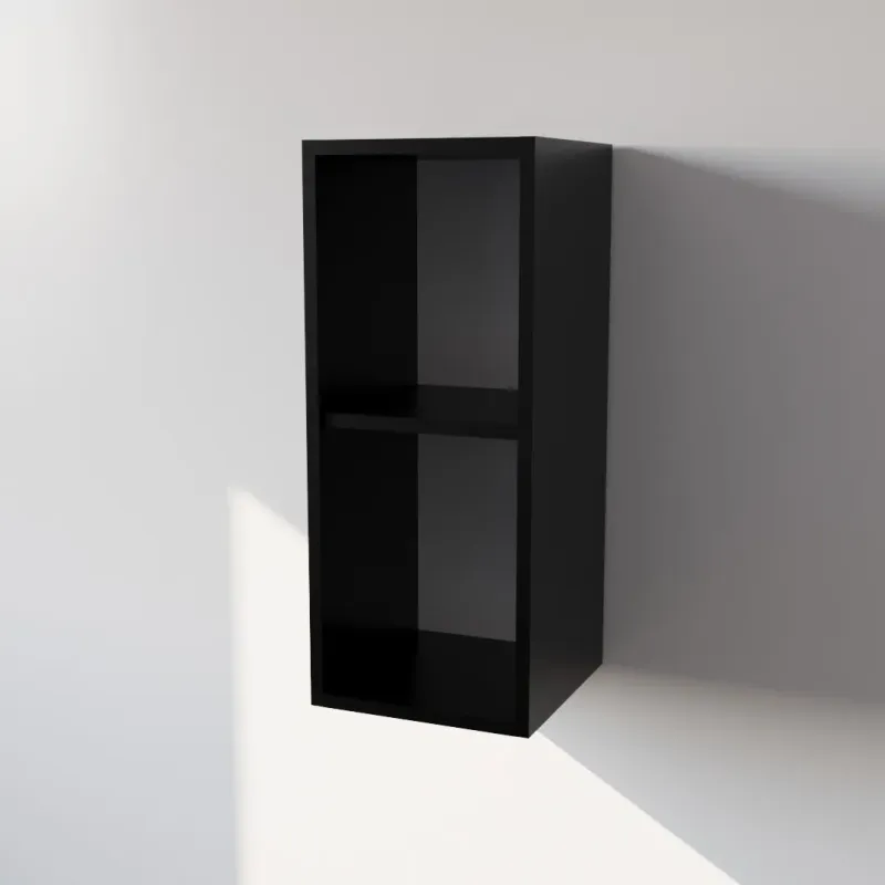 Pensile Cucina in Legno Nobilitato Nero con 1 Anta Altezza 72 cm