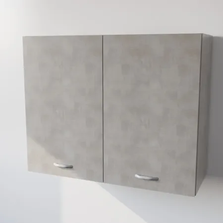 Pensile Cucina in Legno Nobilitato Cemento con  Ante Altezza 72 cm