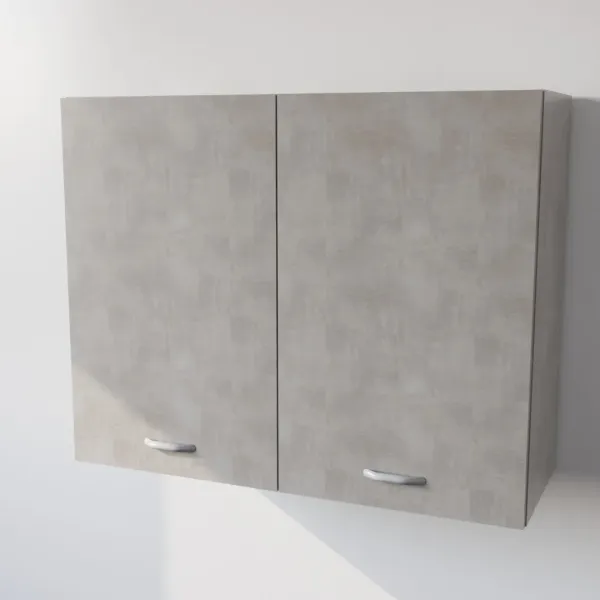 Pensile Cucina in Legno Nobilitato Cemento con  Ante Altezza 72 cm