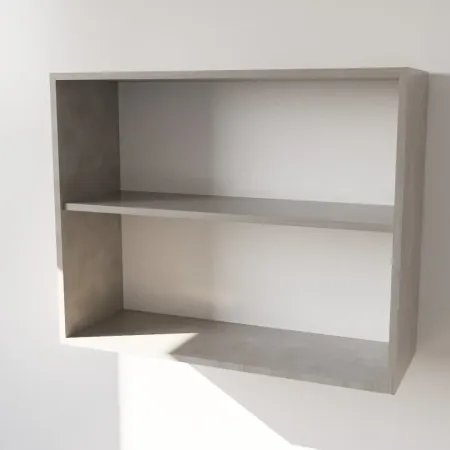 Pensile Cucina in Legno Nobilitato Cemento con  Ante Altezza 72 cm 2