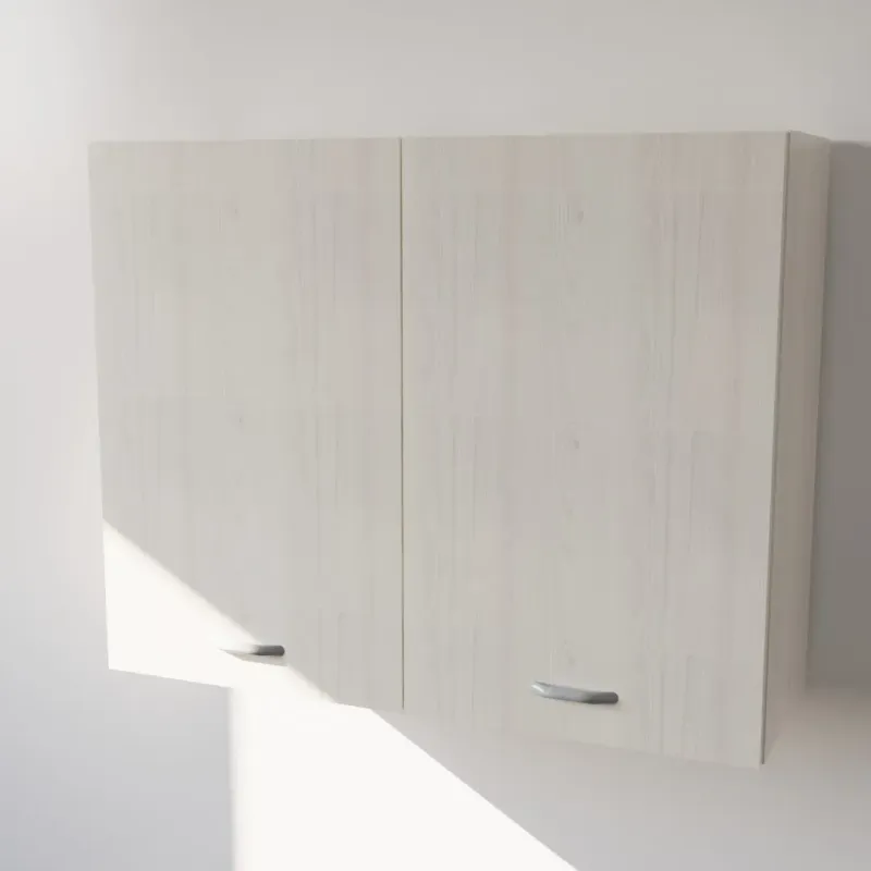 Pensile Cucina in Legno Nobilitato Larice Bianco con  Ante Altezza 72 cm