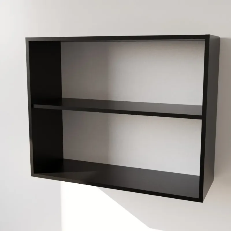 Pensile Cucina in Legno Nobilitato Nero con Ante Altezza 72 cm