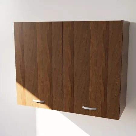Pensile Cucina in Legno Nobilitato Noce con Ante Altezza 72 cm