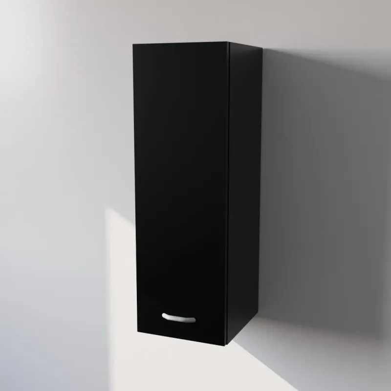 Pensile Cucina in Legno Nobilitato Nero con 1 Anta Altezza 90 cm