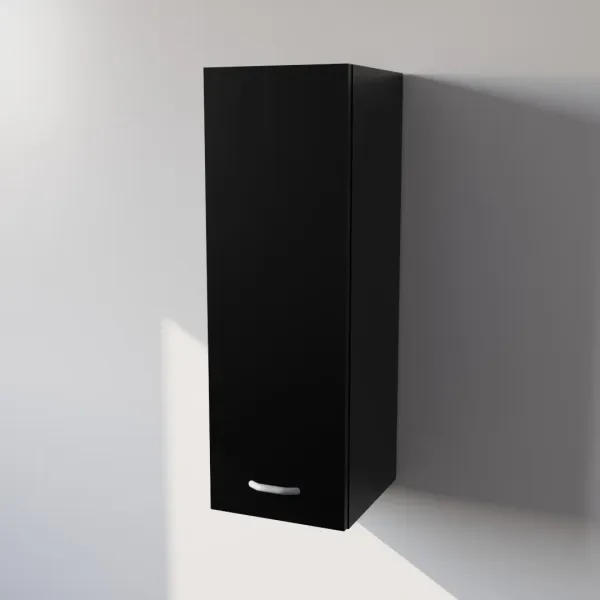 Pensile Cucina in Legno Nobilitato Nero con 1 Anta Altezza 90 cm