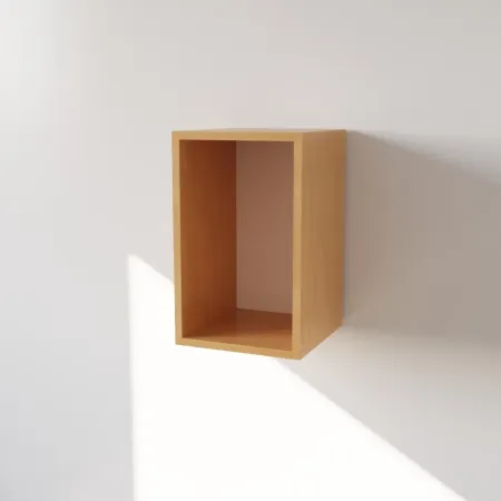 Pensile in Legno Nobilitato di Colore Faggio con un Anta altezza 48 cm 2