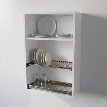 Pensile Scolapiatti Cucina in Legno Nobilitato Bianco Altezza 90 cm