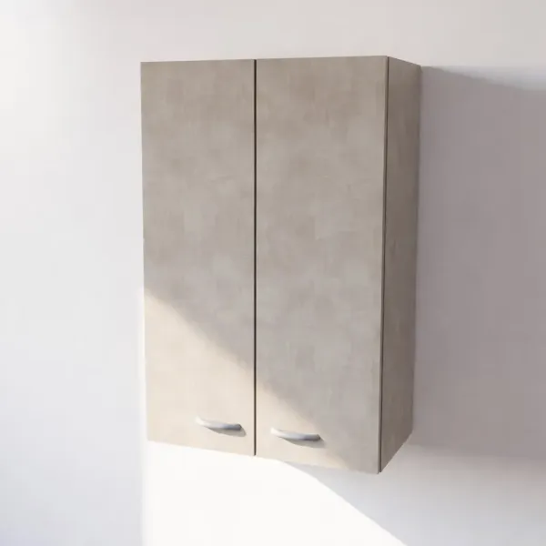 Pensile Scolapiatti Cucina in Legno Nobilitato Cemento Altezza 90 cm