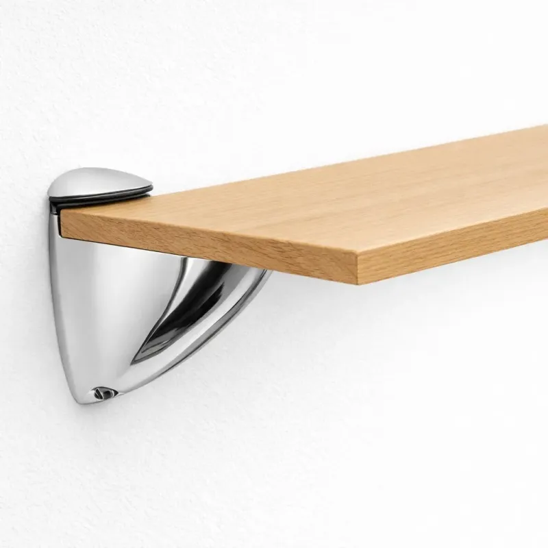 Coppia di Reggimensola Cromo Lucido per Piani in Legno
