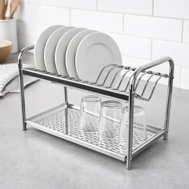 SCOLAPIATTI CON BASE DI APPOGGIO E CON RACCOGLIGOCCE IN ACCIAIO INOX IN VARIE MISURE (60 CM)