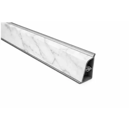 Alzatina per piani da cucina completa di finali in colore Bianco Carrara