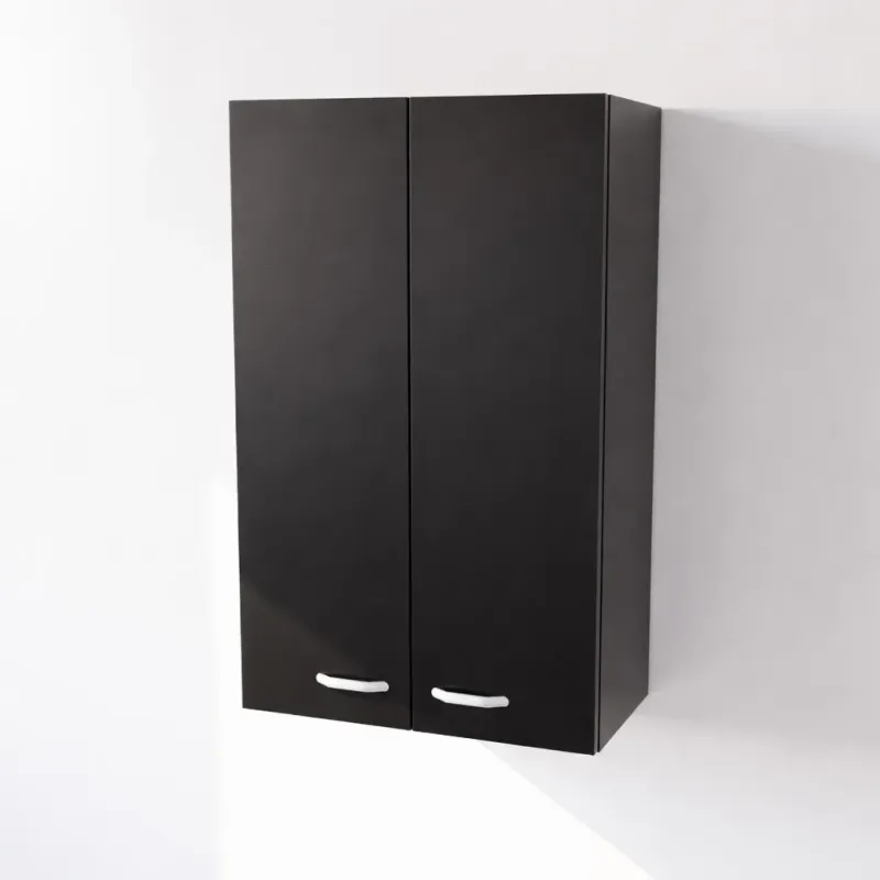 Pensile Cucina in Legno Nobilitato Nero con Ante Altezza 90 cm