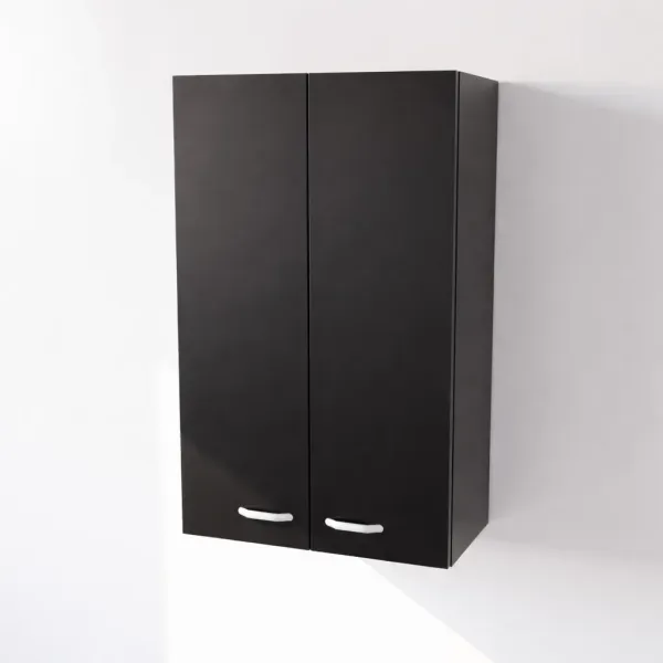 Pensile Cucina in Legno Nobilitato Nero con Ante Altezza 90 cm