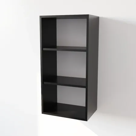 Pensile Cucina in Legno Nobilitato Nero con Ante Altezza 90 cm 2