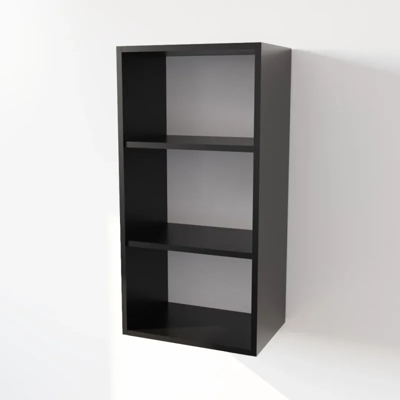 Pensile Cucina in Legno Nobilitato Nero con Ante Altezza 90 cm