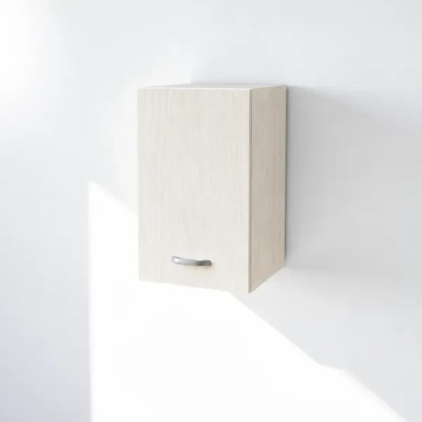 Pensile in Legno Nobilitato di Colore Bianco Frassino  con un Anta altezza 48 cm