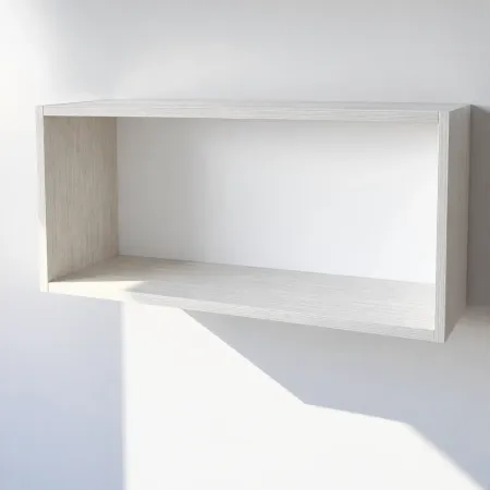 Pensile in Legno Nobilitato di Colore Bianco Frassino con Ante altezza 48 cm 2
