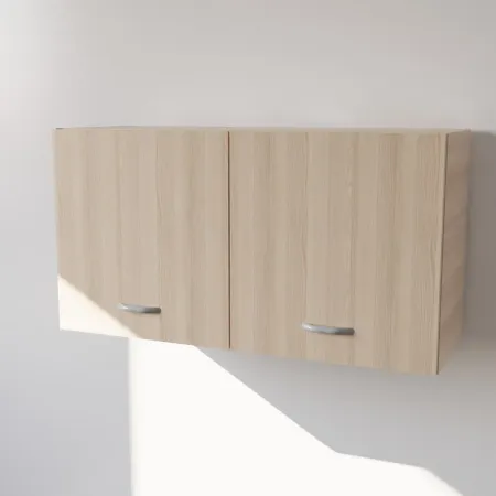 Pensile in Legno Nobilitato di Colore Rovere con Ante altezza 48 cm