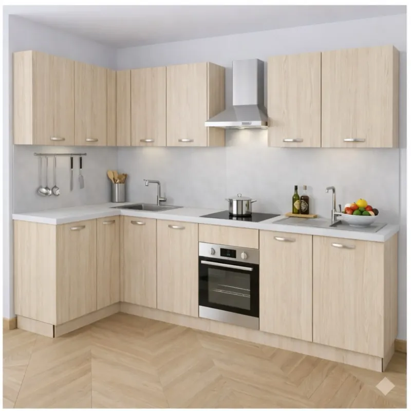 Pensile in Legno Nobilitato di Colore Rovere con Ante altezza 48 cm