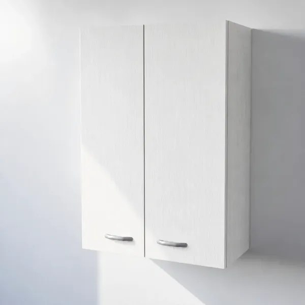 Pensile Cucina in Legno Nobilitato Bianco Frassino con Ante Altezza 90 cm