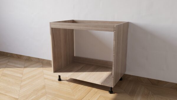 Base per lavello d'appoggio spedizione in kit Lunghezza 80 Profondità 55 Altezza 72 esclusi piedini Altezza piedini 10 cm in colore olmo