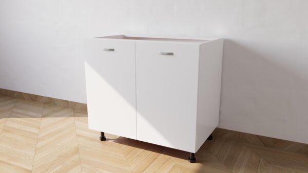 Base per lavello d'appoggio completa di 2 ante spedizione in kit Lunghezza 90 Profondità 55 Altezza 72 esclusi piedini Altezza piedini 10 cm in colore bianco