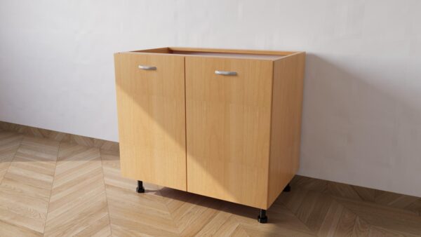 Base per lavello d'appoggio completa di 2 ante spedizione in kit Lunghezza 90 Profondità 55 Altezza 72 esclusi piedini Altezza piedini 10 cm in colore faggio